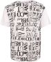 Versace Jeans Couture Witte Crew Neck T-shirt met All Over Logo Print White Heren - Thumbnail 9
