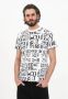 Versace Jeans Couture Witte Crew Neck T-shirt met All Over Logo Print White Heren - Thumbnail 10