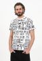 Versace Jeans Couture Witte Crew Neck T-shirt met All Over Logo Print White Heren - Thumbnail 8