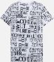 Versace Jeans Couture Witte Crew Neck T-shirt met All Over Logo Print White Heren - Thumbnail 4