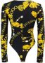 Versace Jeans Couture Zwarte Chain Couture Body met Lange Mouwen Paarse Chain Couture Top voor Vrouwen Black Purple Dames - Thumbnail 13