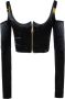 Versace Jeans Couture Zwarte Top met Rits Modern en Stijlvol Black Dames - Thumbnail 3