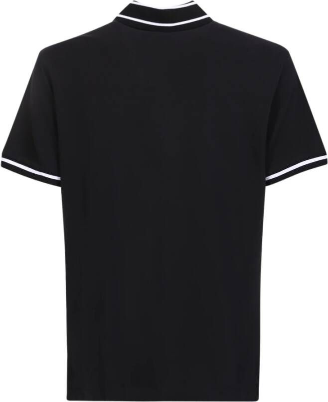 Versace Jeans Couture Zwart Polo Shirt met Logo Print en Streep Detail Zwart Heren