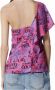 Versace Jeans Couture Logo Couture Fuchsia One-Shoulder TOP Paars Dames - Thumbnail 7