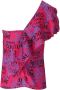 Versace Jeans Couture Logo Couture Fuchsia One-Shoulder TOP Paars Dames - Thumbnail 2