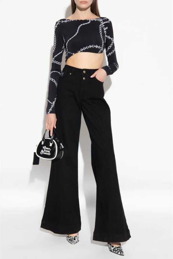 Versace Jeans Couture Bodysuit met logo Zwart Dames
