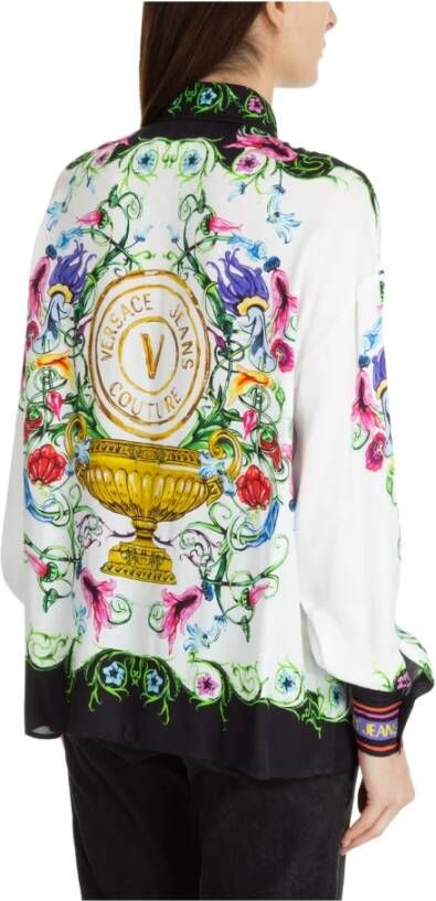 Versace Jeans Couture V-Emblem Garden Shirt Wit Dames