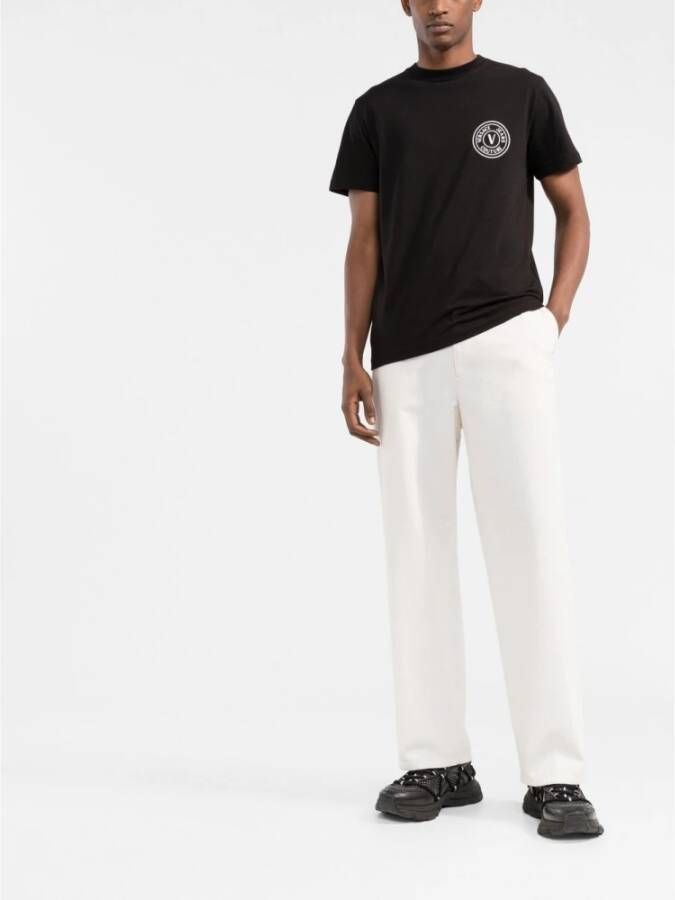 Versace Jeans Couture V-emblem t-shirt Zwart Heren