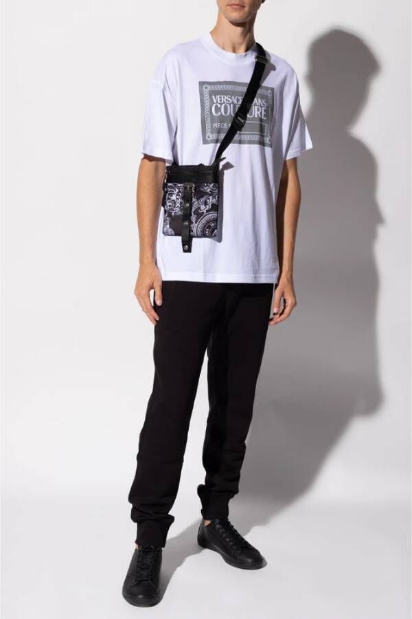 Versace Jeans Couture Wit Crewneck T-Shirt met Gedurfd Grafisch Print White Heren