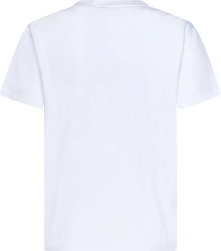 Versace Jeans Couture Witte T-shirts en Polos met V-Emblem Chain Print Wit Dames