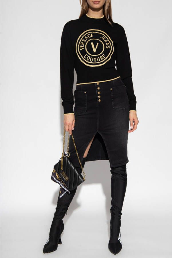 Versace Jeans Couture Wollen trui Zwart Dames