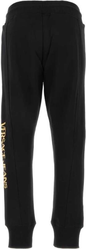 Versace Jeans Couture Zwarte katoenen joggers Stijlvol en comfortabel Zwart Heren