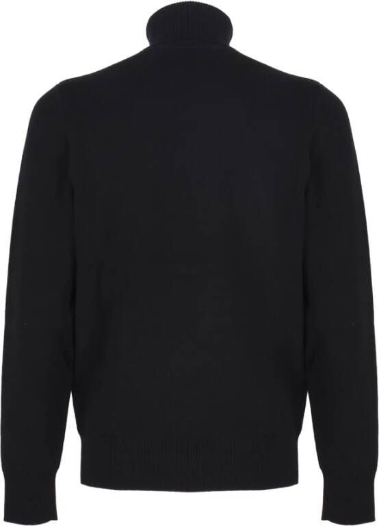 Versace Jeans Couture Zwarte Sweaters met Turtleneck en Logo Black Heren