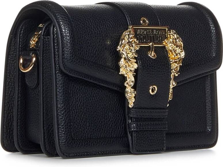 Versace Jeans Couture Zwarte tas met klep en barokgesp Zwart Dames