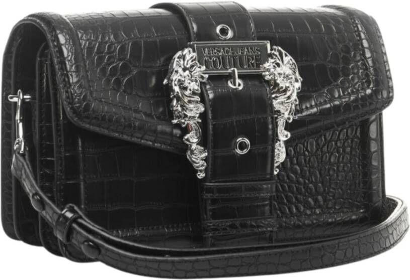 Versace Jeans Couture Zwarte tassen met D Tracolla M Stampa Cocco Zwart Dames