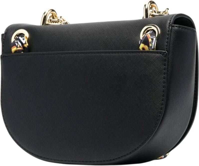 Versace Jeans Couture Zwarte tassen met D Tracolla Tonda Foulard Zwart Dames