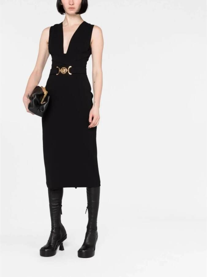 Versace Zwarte crêpe jurk Zwart Dames