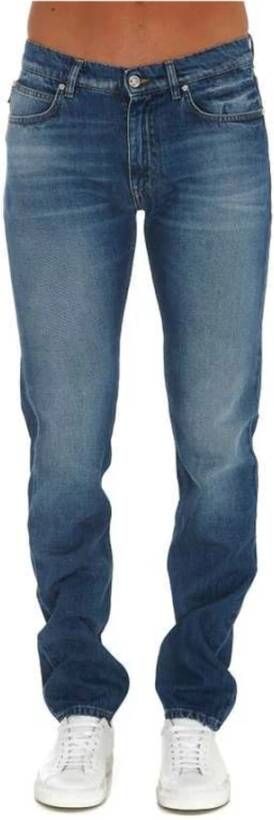 Versace Katoenen Logo Denim Jeans Blue Heren
