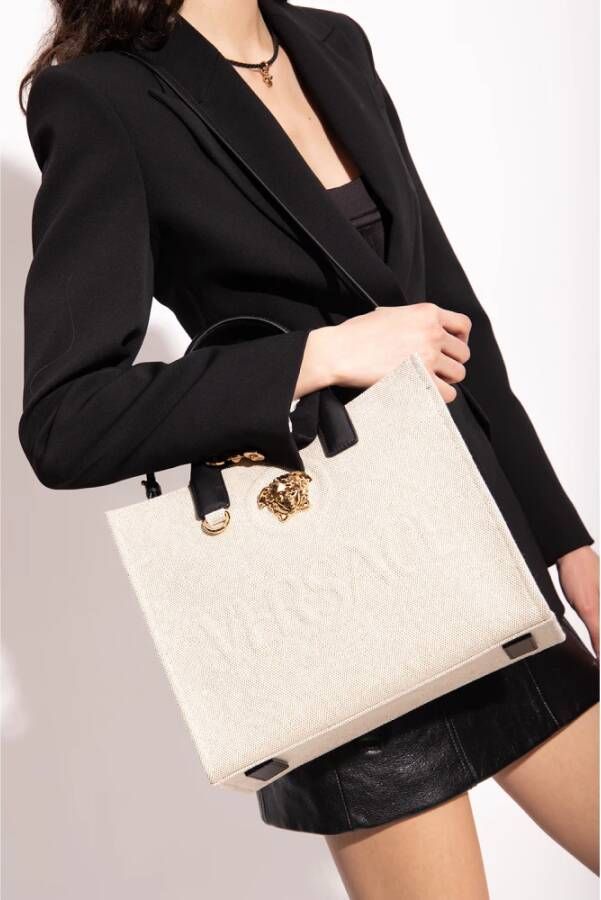 Versace La Medusa Small shopper tas Beige Dames