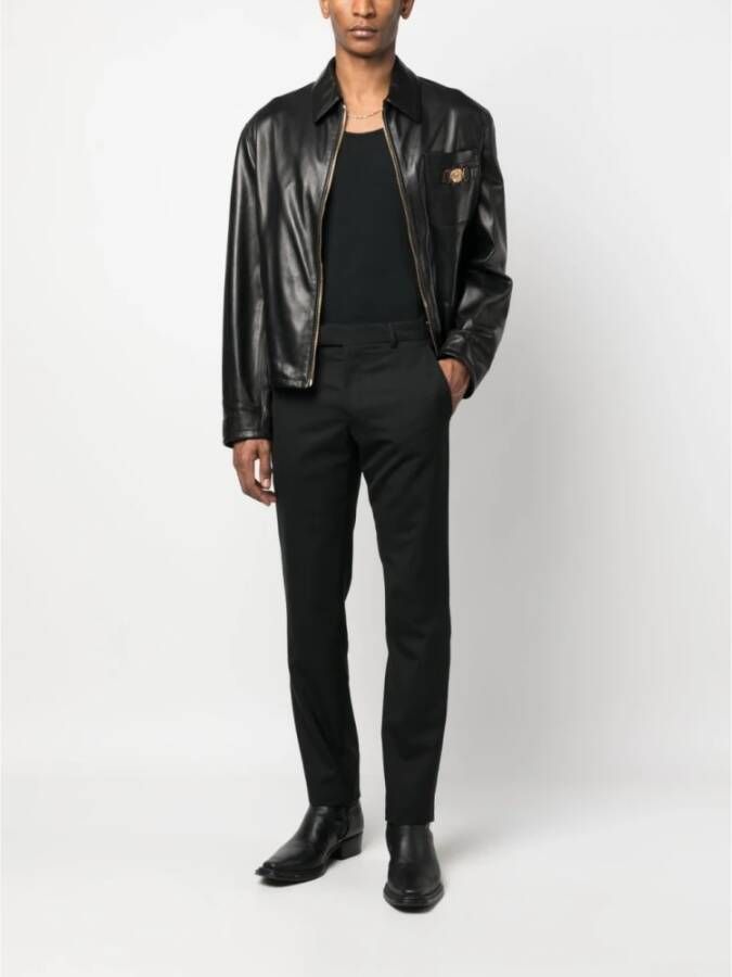 Versace Leather Jackets Zwart Heren
