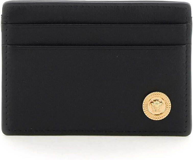 Versace leather medusa cardholder Zwart Heren