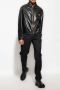 Versace Leren jas met borduurwerk aan de binnenkant Black Heren - Thumbnail 2