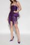Versace Leren jurk met franjes Purple Dames - Thumbnail 2