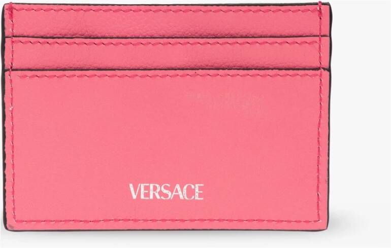 Versace Leren kaarthouder Roze Dames