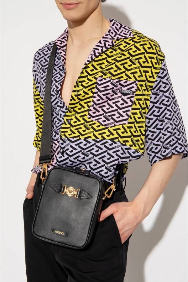 Versace Leren schoudertas Zwart Heren