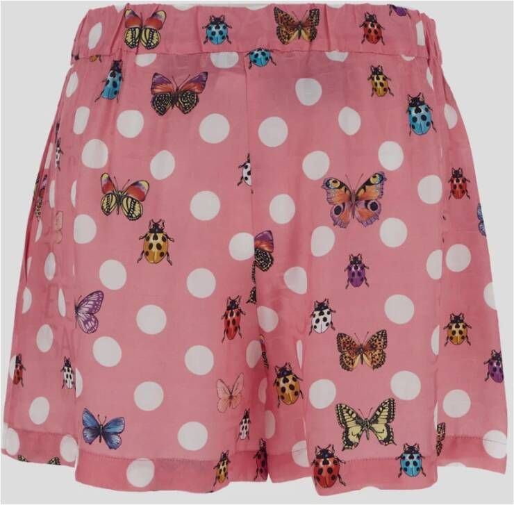 Versace Logo Butterfly Pois Shorts Pink Dames