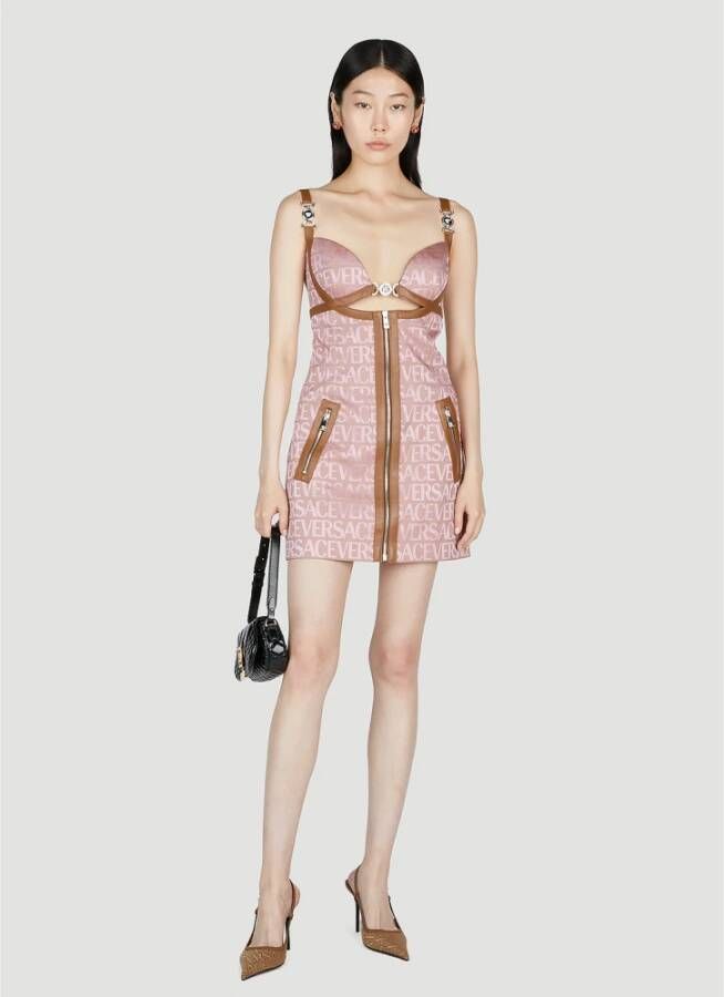 Versace Medusa Jacquard Cut-Out Jurk Roze Dames