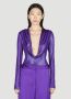 Versace Metallic Hooded Bodysuit Purple Dames - Thumbnail 2