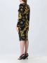 Versace Jeans Couture Stretch Viscose Midi Jurk met All-Over Logo Print Black Dames - Thumbnail 2