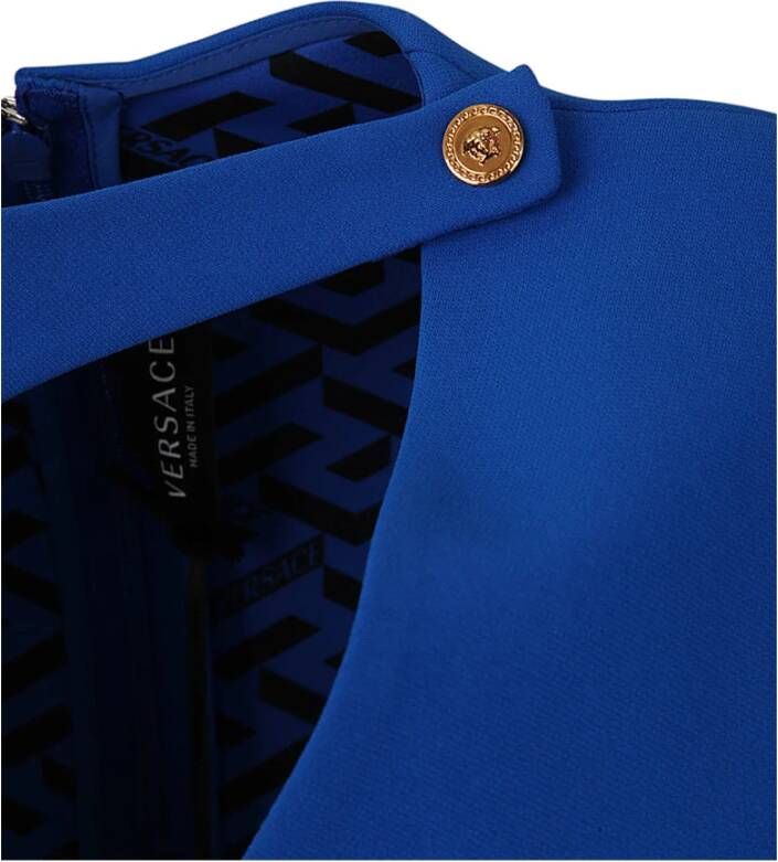 Versace Mini Jurk MET Uitgesneden Details Blue Dames