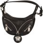 Versace Zwarte Kalfsleren Mini Hobo Schoudertas Black Dames - Thumbnail 2