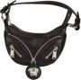 Versace Zwarte Kalfsleren Mini Hobo Schoudertas Black Dames - Thumbnail 2