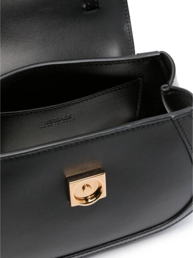 Versace Mini Top Handle Kalfsleren Tassen Black Dames