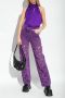 Versace Paarse Halternek Top met Satijnen Afwerking Purple Dames - Thumbnail 2