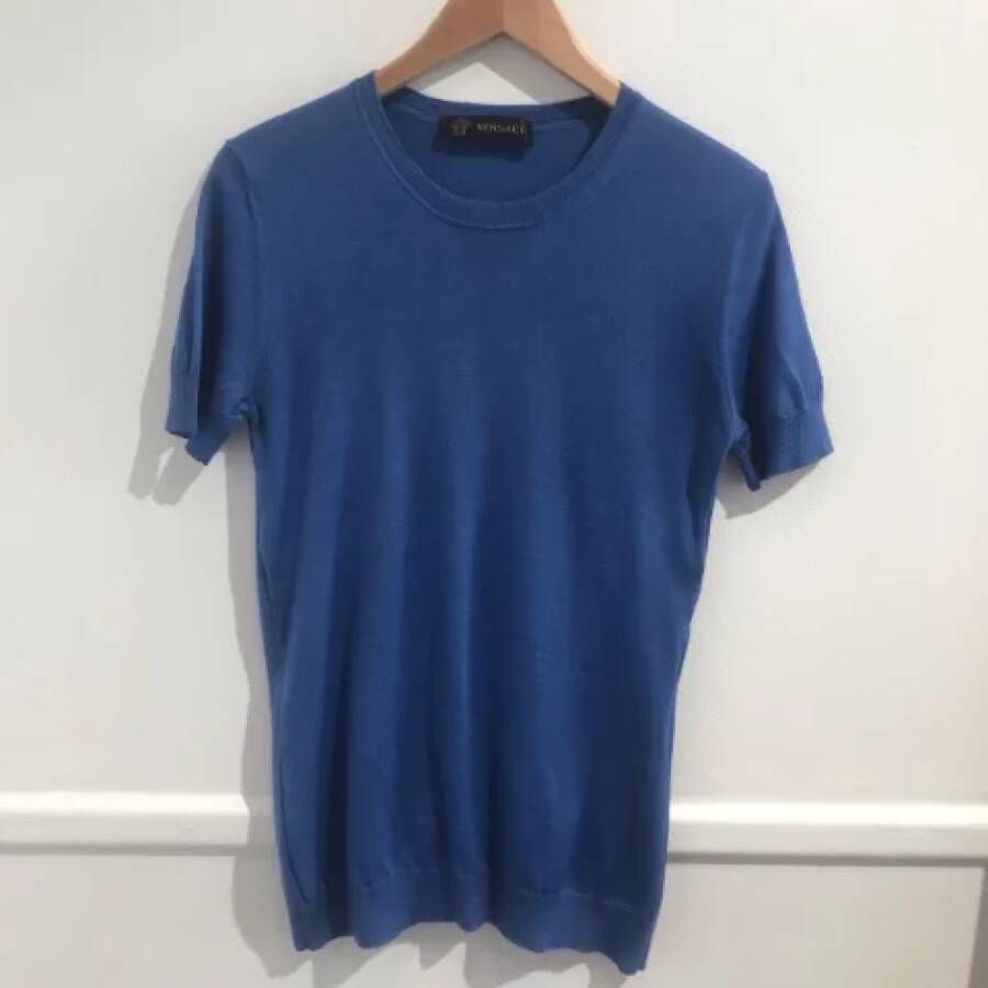 Versace Pre-owned Cashmere tops Blauw Dames