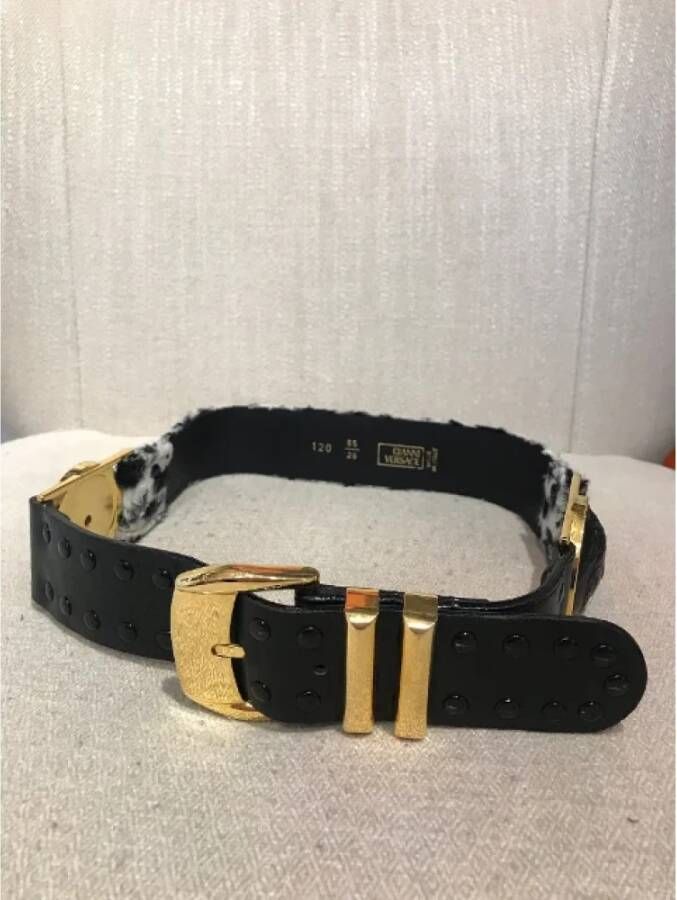 Versace Pre-owned Leather belts Zwart Dames