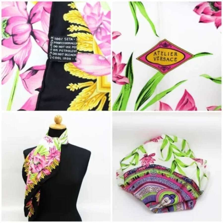 Versace Pre-owned Silk scarves Zwart Dames