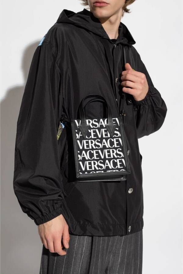 Versace Schoudertas met monogram Zwart Heren