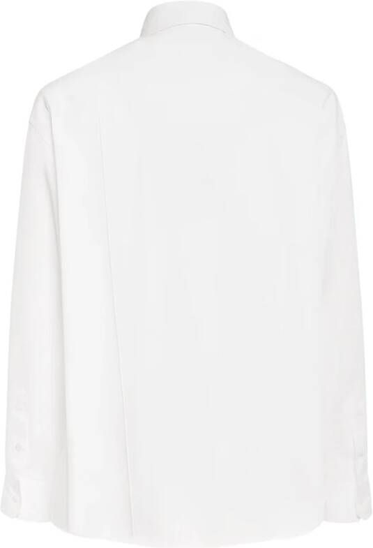 Versace Witte Katoenen Overhemd met Parelknoopsluiting Wit Heren