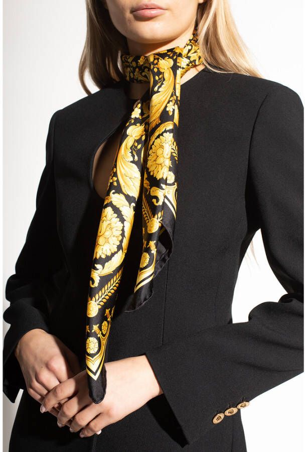 Versace Zijdeachtige sjaal Geel Unisex