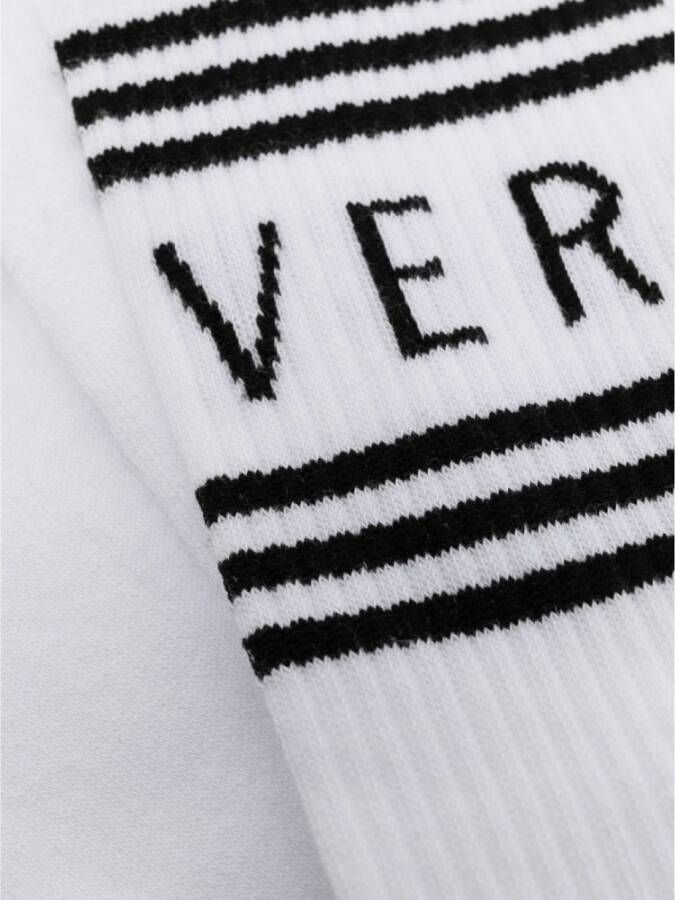 Versace Sportieve Bio Sponge Katoenen Sokken White Heren