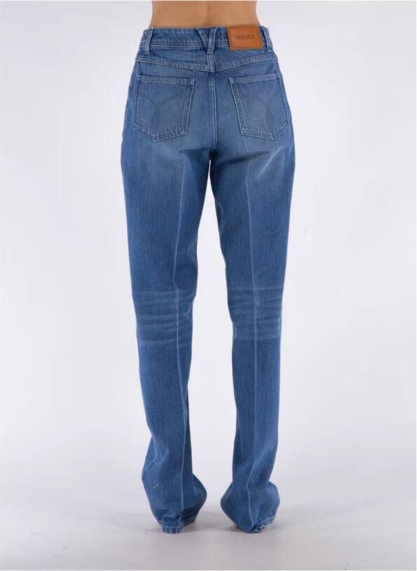 Versace Stone Wash Loose-fit Denim Jeans Blue Dames