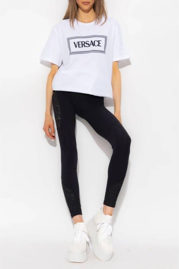 Versace T-shirt met logo Wit Dames