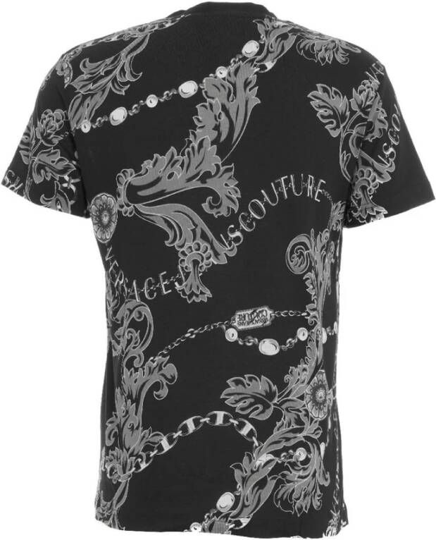 Versace Stijlvolle Zwarte T-shirt met Unieke Print Zwart Heren