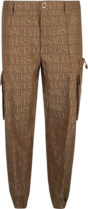 Versace Tapered Trousers Bruin Heren