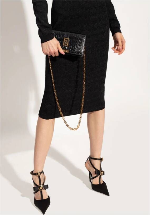 Versace Schoudertas met logo Zwart Dames